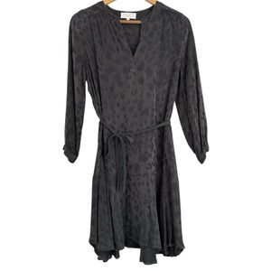 Bella Dahl Girls Leopard Print Charcoal Dress Girls Size 14